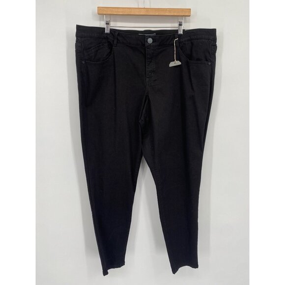 Women’s Wit & Wisdom Black Ankle SKINNY PANTS SIZE 22 W ELASTIC WAIST  NWT - Picture 1 of 3